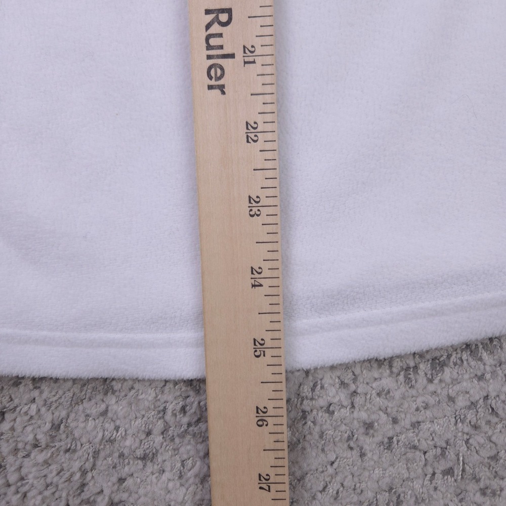 The North Face Sweater Womens Medium Fleece Pullover Quarter Zip White Gray Logo - Picture 9 of 9